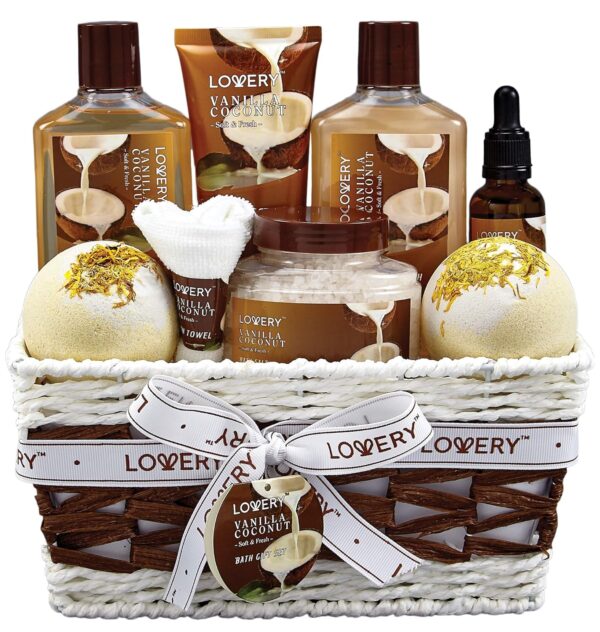 Vanilla Coconut Home Spa Gift Set – 9 Piece
